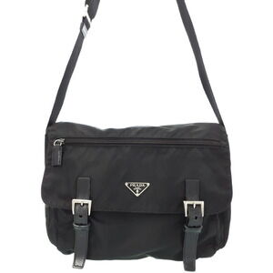 Prada Tessuto Crossbody messenger bag saffiano Leather Nero Black